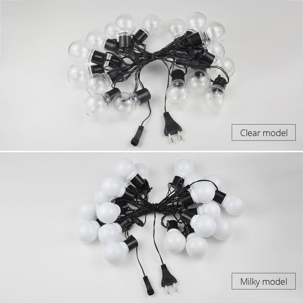 2.5m /5m keiju häänauha valo joulu led globe festoon polttimo led keiju merkkijono valo ulkojuhla puutarhaseppele