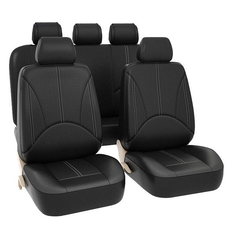 Auto Stoelhoezen Volledige Set - Premium Kunstleer Automotive Voorstoel Protectors Voor Auto Vrachtwagen Suv