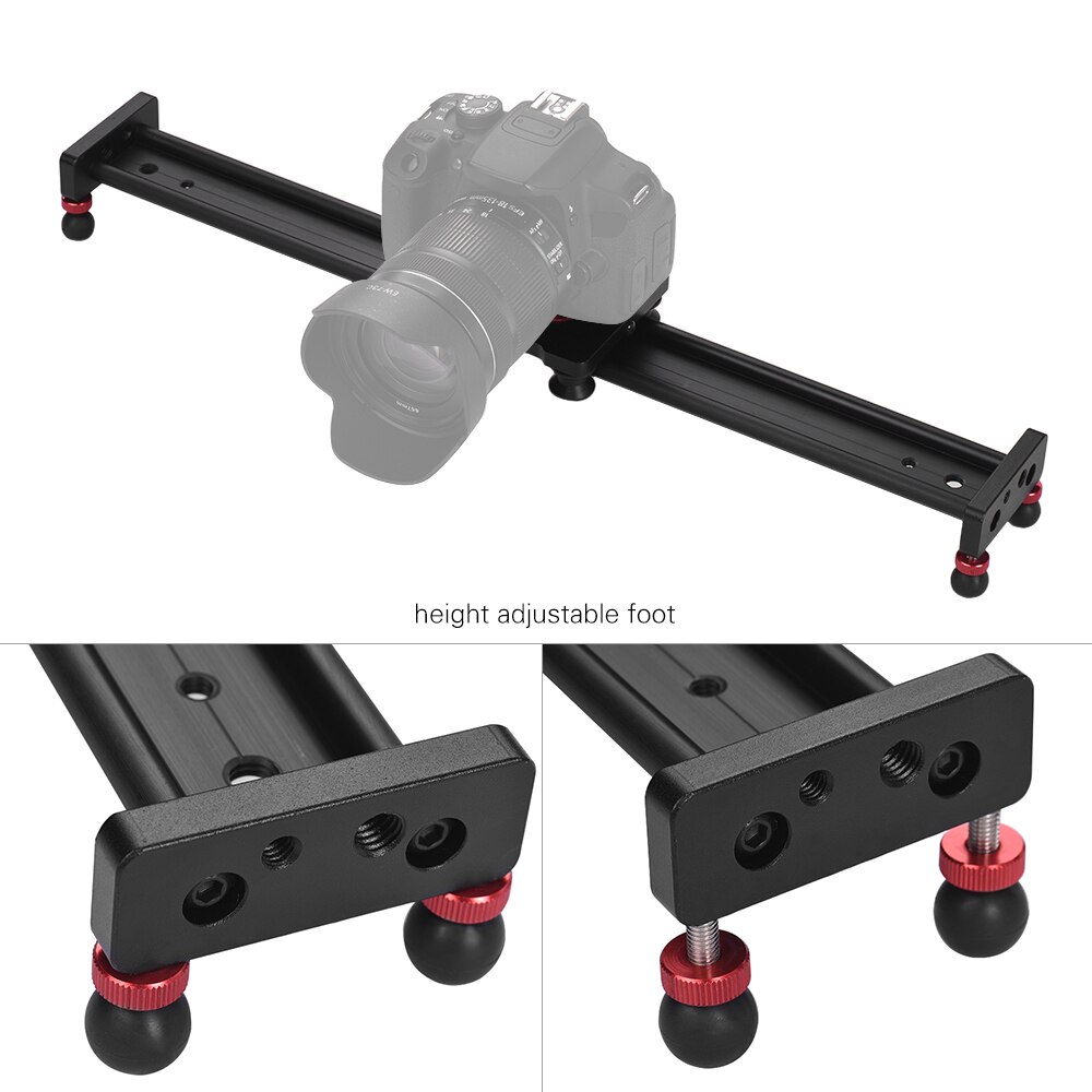 Andoer 20/16/12 inch Aluminium Camera Track Slider Video Stabilizer Rail voor Cellphone/DSLR Camcorder DV Film Fotografie