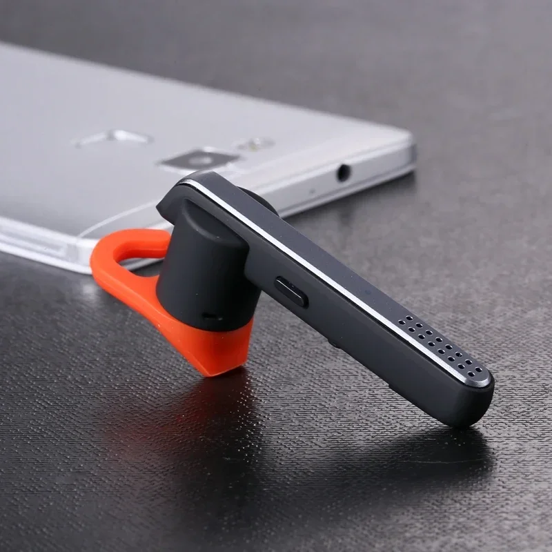 sprechen 45: Kabelloser Einzelohr-Bluetooth-Kopfhörer, Geschäft-Headset, HD-Kopfhörer mit Sprachgeräuschunterdrückung, extrem langes Geschäftstreifen: Silber