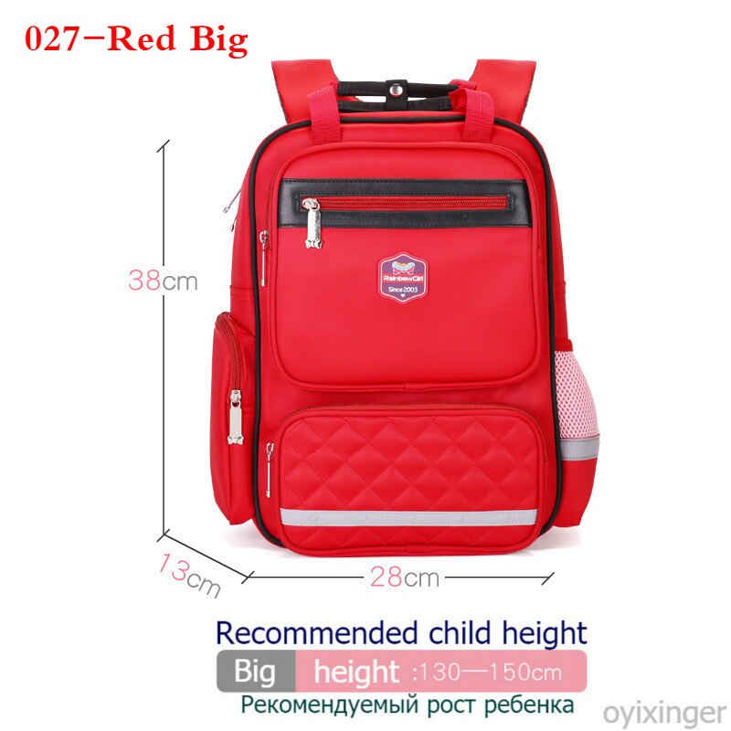 Basisschool schooltas meisjes 1-3-6e klas 5-12 jaar kinderrugzak lichtgewicht kinderrugzakken voor school tienerjongens tas: 027- rode grote