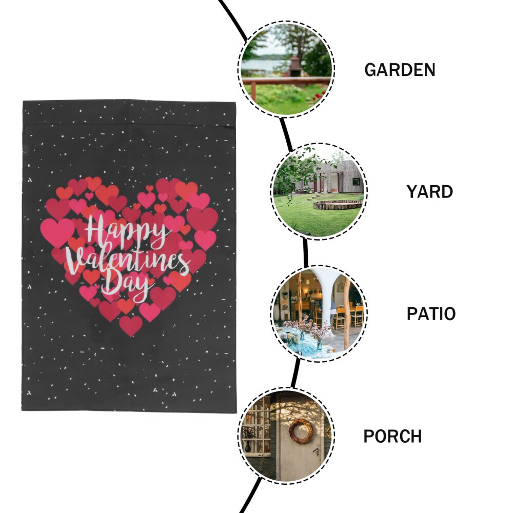 1Pc Valentine's Day Home Garden Banner Decorative Vertical Outdoor Flag