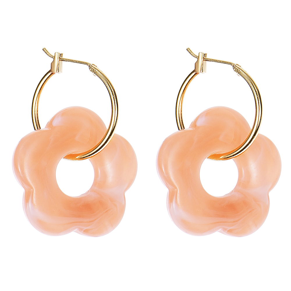 ES 2022 pendientes colgantes de resina de flores acrílicas coloridas círculo hueco para mujeres niñas joyería minimalistas pendientes colgantes: cromo negro