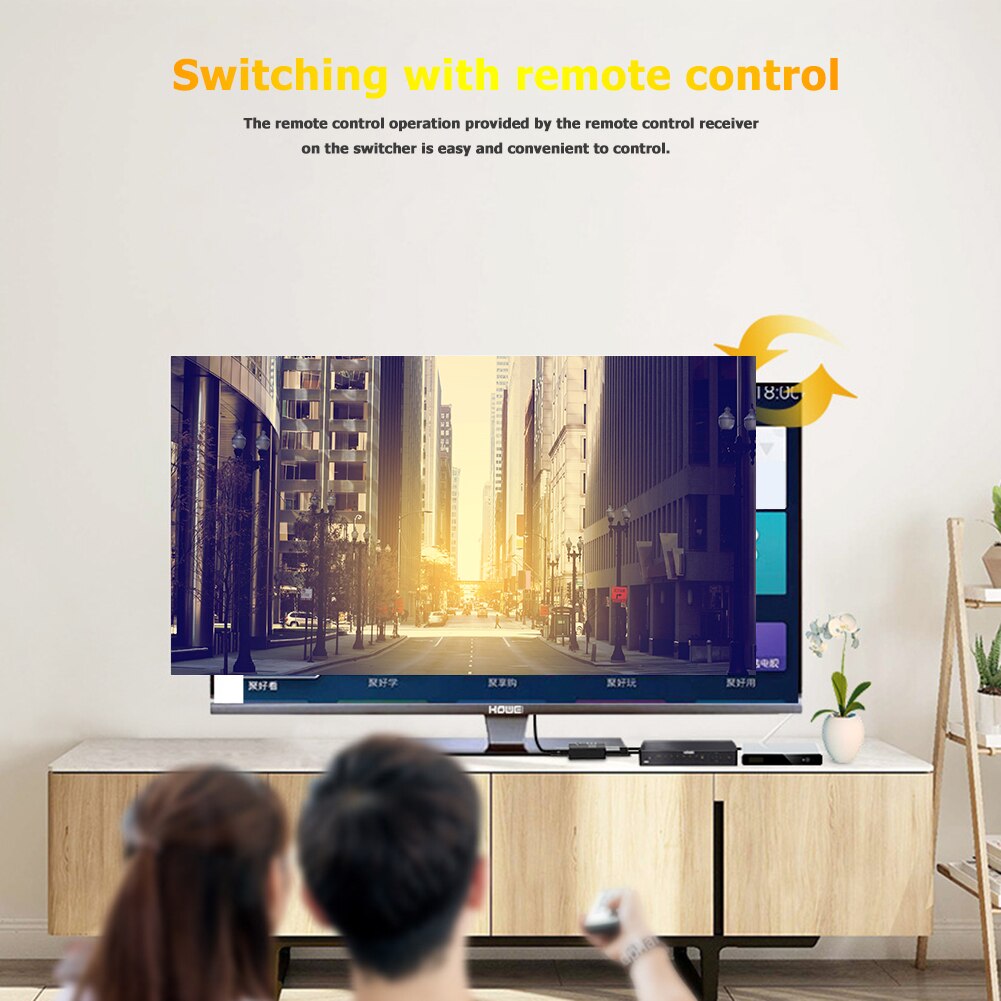 3 Port 1080P HDMI Switcher Plug Play Convenient Quick Operate 3x1 HDMI Splitter with Remote Control for PS4 TV Box