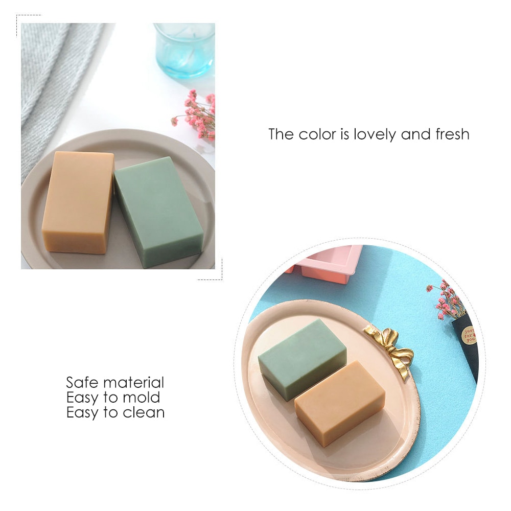 2 Cavity Silicone Mold for Making Soaps 3D Plain Soap Mold Art Craft Rectangle DIY Handmade Soap Form Tray Mould Baking Tools
