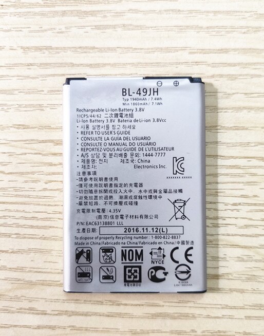 1940Mah BL-49JH Vervangende Batterij Voor Lg K3 LS450 K4 K120 Spree K121 K130 K120e K130e BL49JH Bl 49JH Batterij