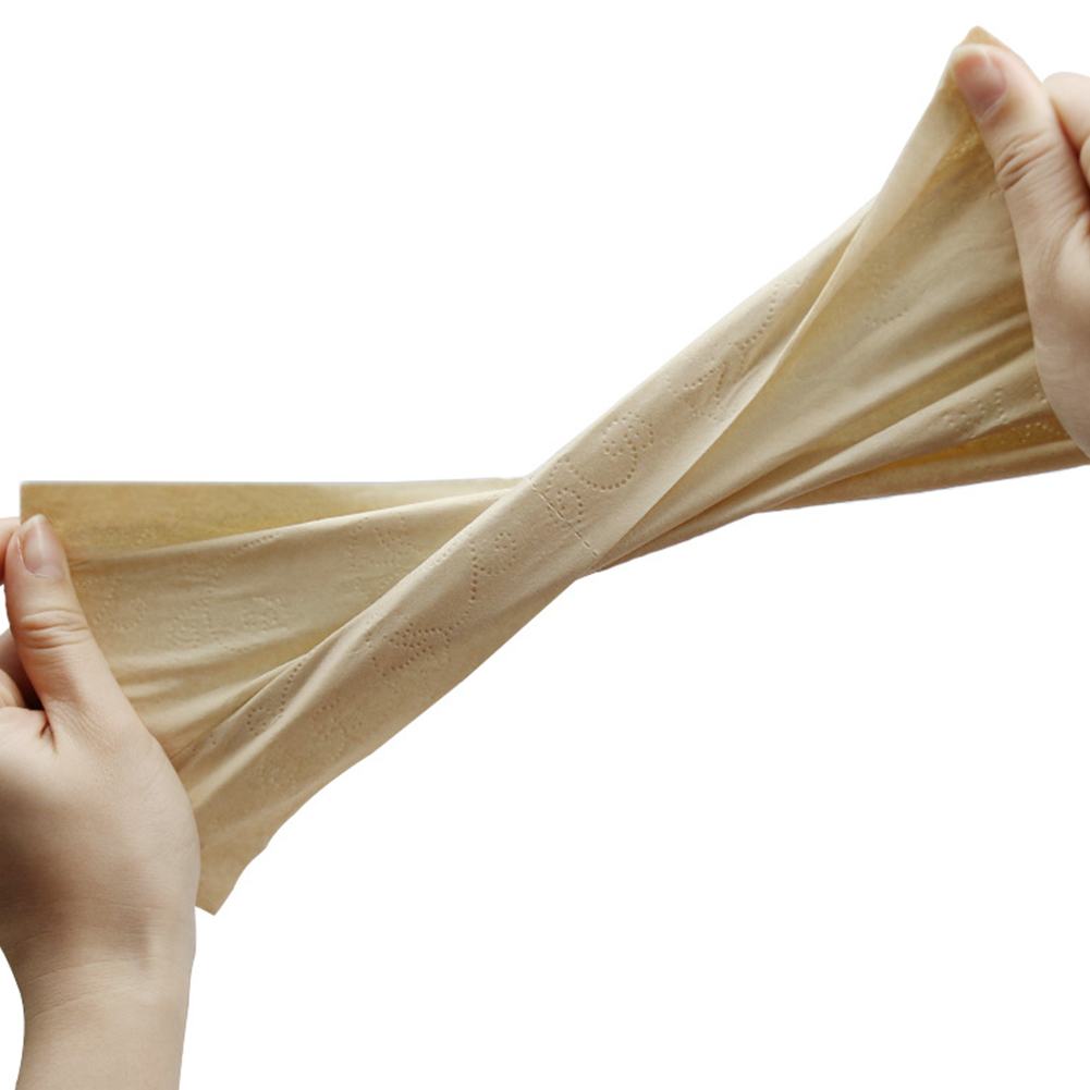 16 rolls Easy Dissolution Soft Office School No Irritation 4 Layers Thickened Embossing Toilet Paper Bamboo Pulp Coreless