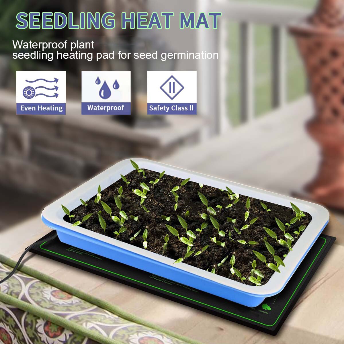 Seedling Heating Mat Waterproof Plant Seed Germination Propagation Starter Heated Pad Household Garden Supplies