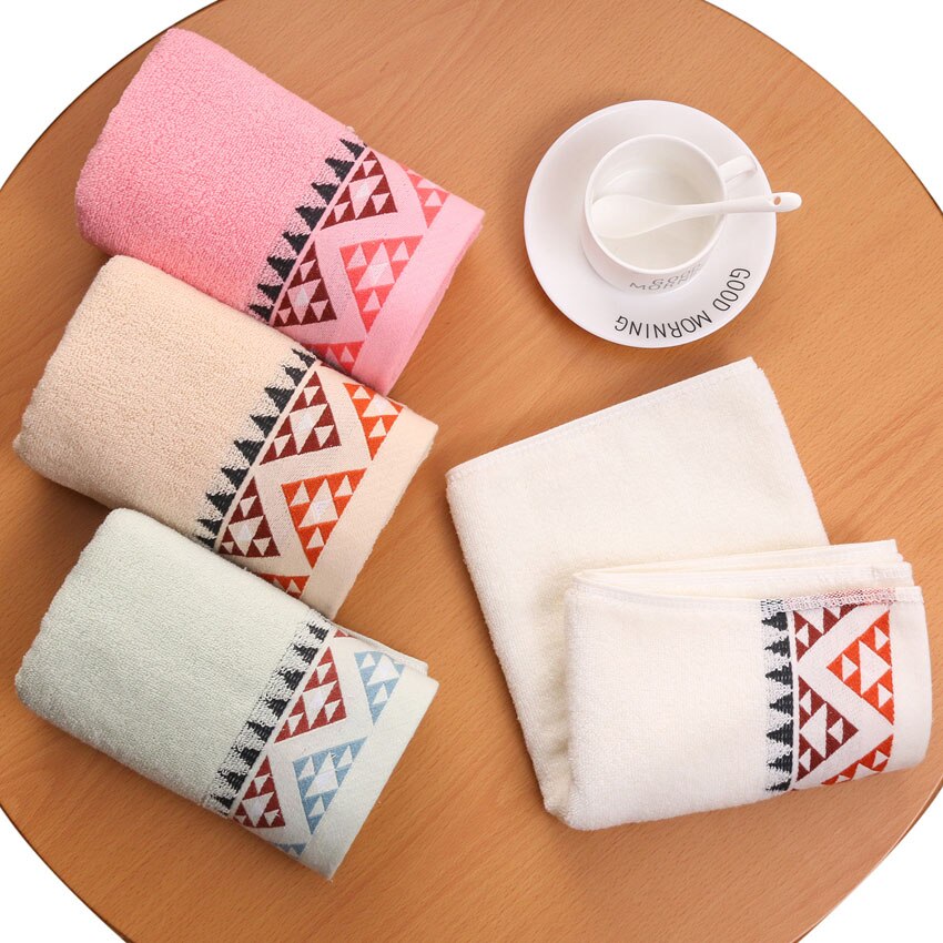 Geometric Soft Print Towel Set 100% Cotton 70*140cm For Adult Face Towel Large Bath Spa Sport Towel Home 3 Pcs Serviette De Bain