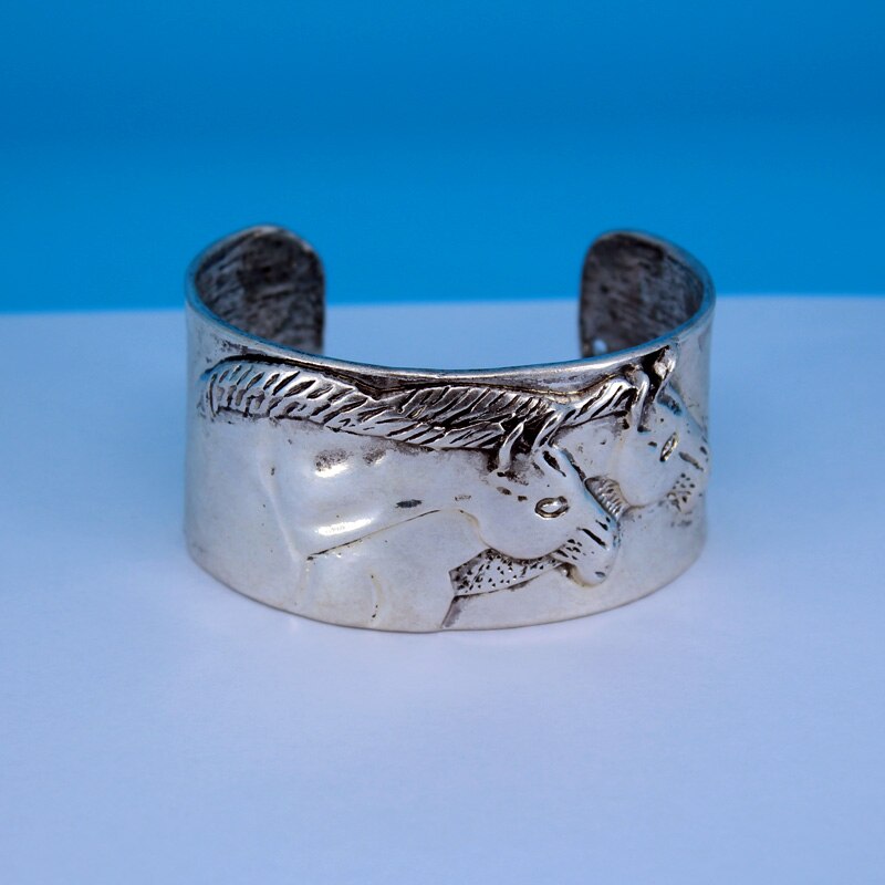 Hzew Twee Liefde Paard Armbanden Cuty Oude Zilveren Kleur Paard Armband Voor Vrouwen