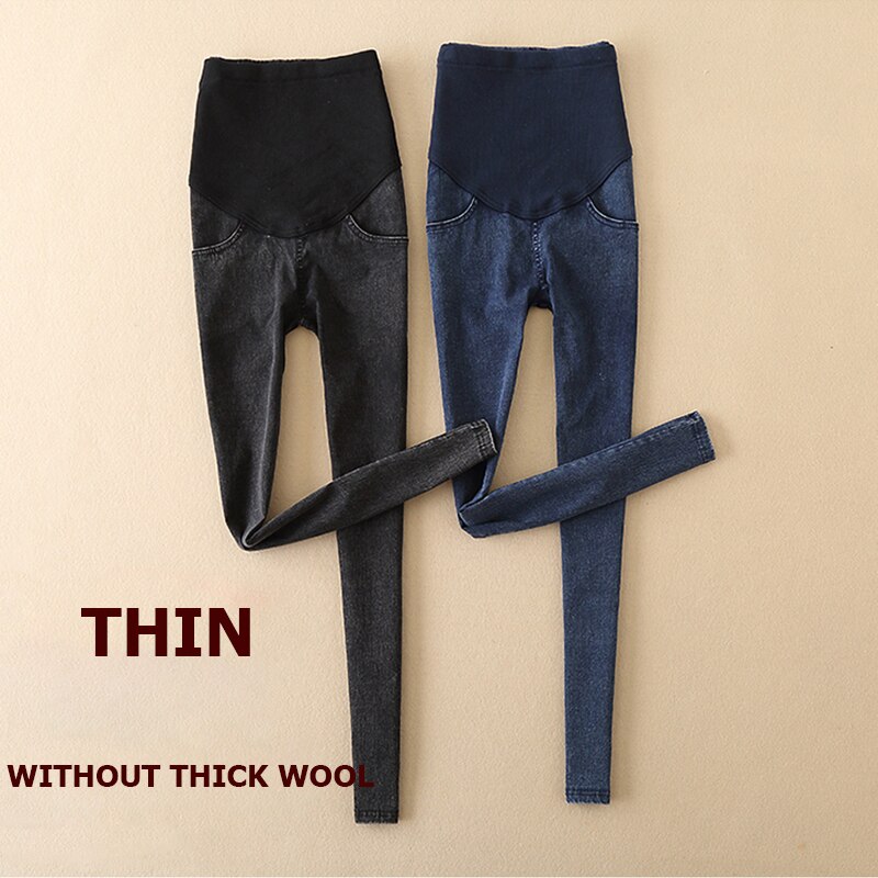 Mutterschaft Jeans Winter Dünne Hosen Caprihose für schwangere frauen Hohe taille Gamaschen schwangerschaft kleidung mutterschaft kleidung