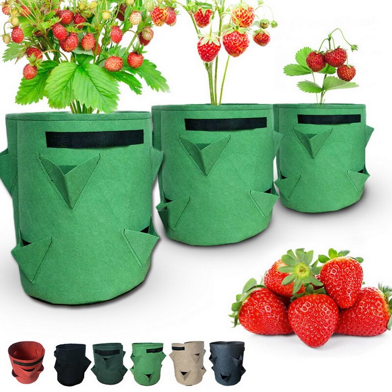 Plantation sac de culture sac de plantation avec poignée jardin extérieur plante sac de culture, sac Vertical pour fraises herbes et fleurs réutilisable
