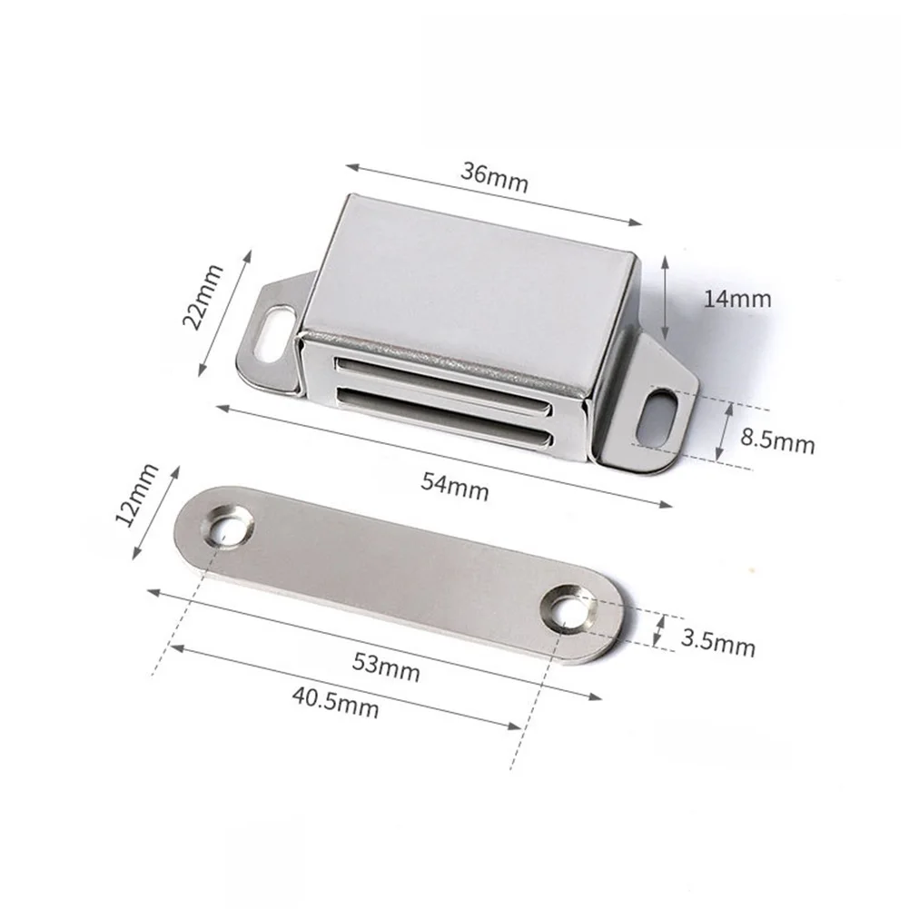 Magnetic Door Catch Strong Heavy Duty Cupboard Magnets 40KG Kitchen Door For Cabinets Drawers Sliding Screen Door: Chrome