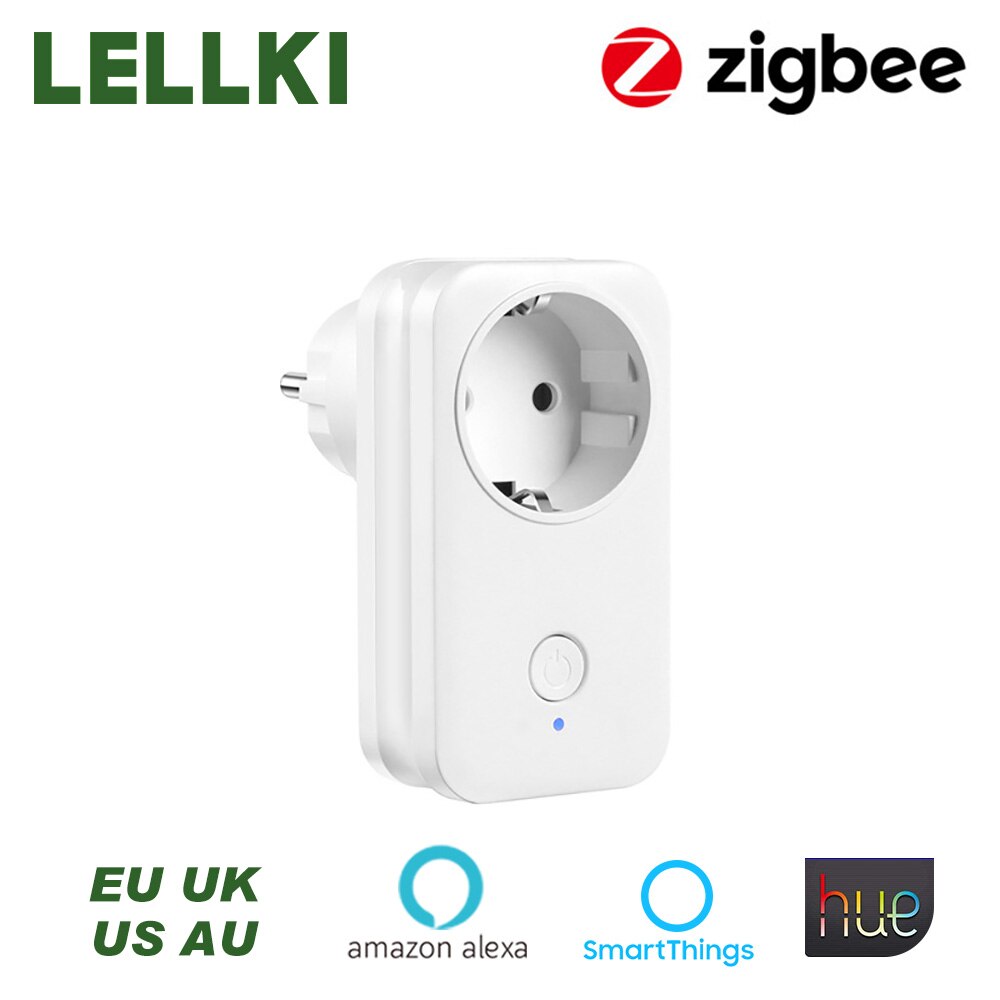 LELLKI Zigbee Smart Socket AU White Wireless Control light Switch Timer Plug for Zigbee Hue SmartThings Echo plus 10A 2200W: EU WK30 / 2 PCS