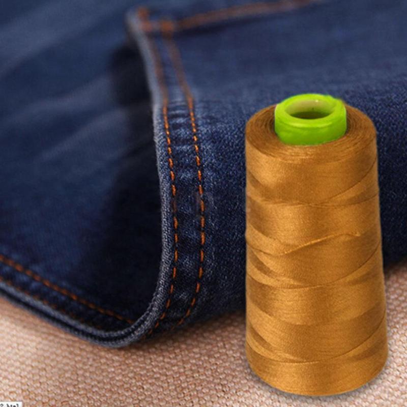 Hilo de coser de poliéster grueso para Vaqueros, accesorios de costura dorados, botón N1K0, 3000 yardas