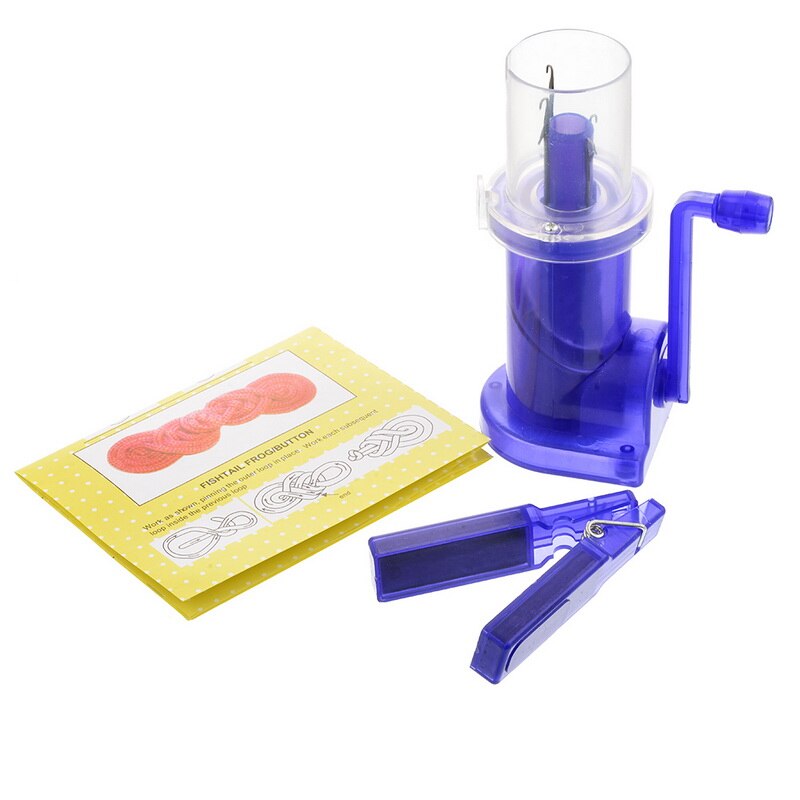 Hand Knitting Machine Embellish Knitting Machines Loom Plastic Spool Knitter Wool Winder Craft Bracelet Weave Tool: blue