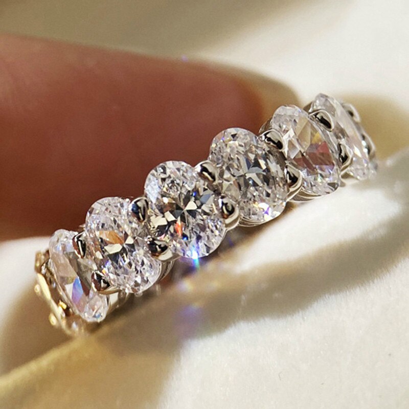 Håndlavet evighedsløfte ring cz forlovelse vielsesringe til kvinder mænd fingerfest smykker: 6 / 01