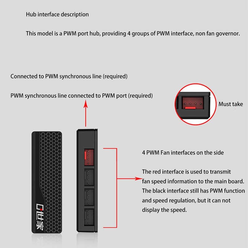PH-PWM110B 4Pin PWM Fan Hub SATA Power Supply CPU Splitter Adapter Magnet Adsorptio