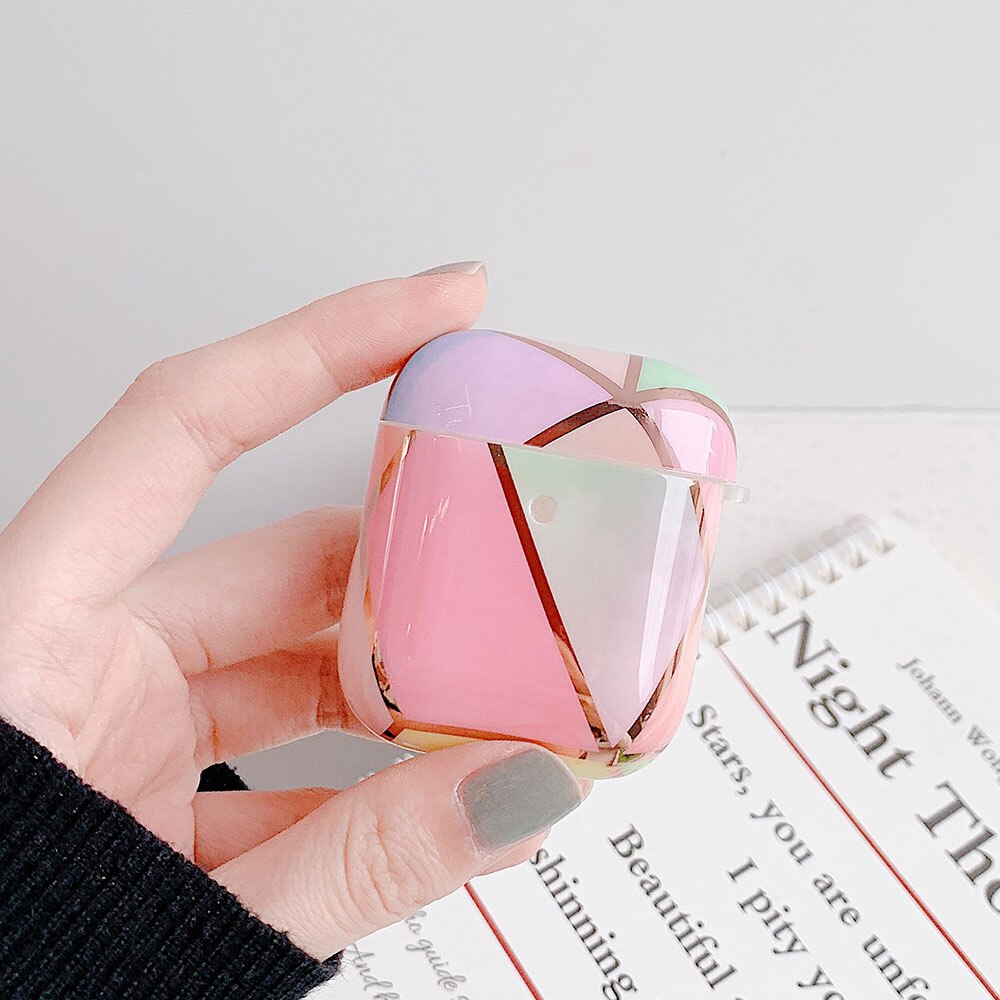 Luxury Geometric Marble Case For AirPods Pro 2 1 Cute Retro Flowers for Air Pods 3 Soft Protective Cover Earphone Accessories: E for AirPods 1 or 2