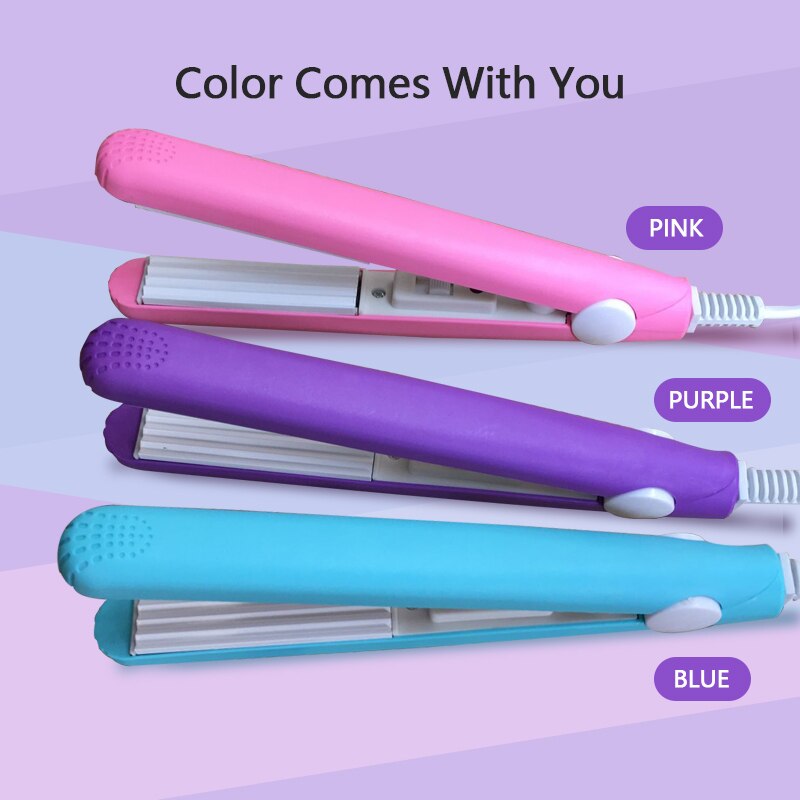 Mini Stijltang Ijzer Roze Keramische Straightening Gegolfde Krultang Styling Tools Haar Krultang Eu Plug