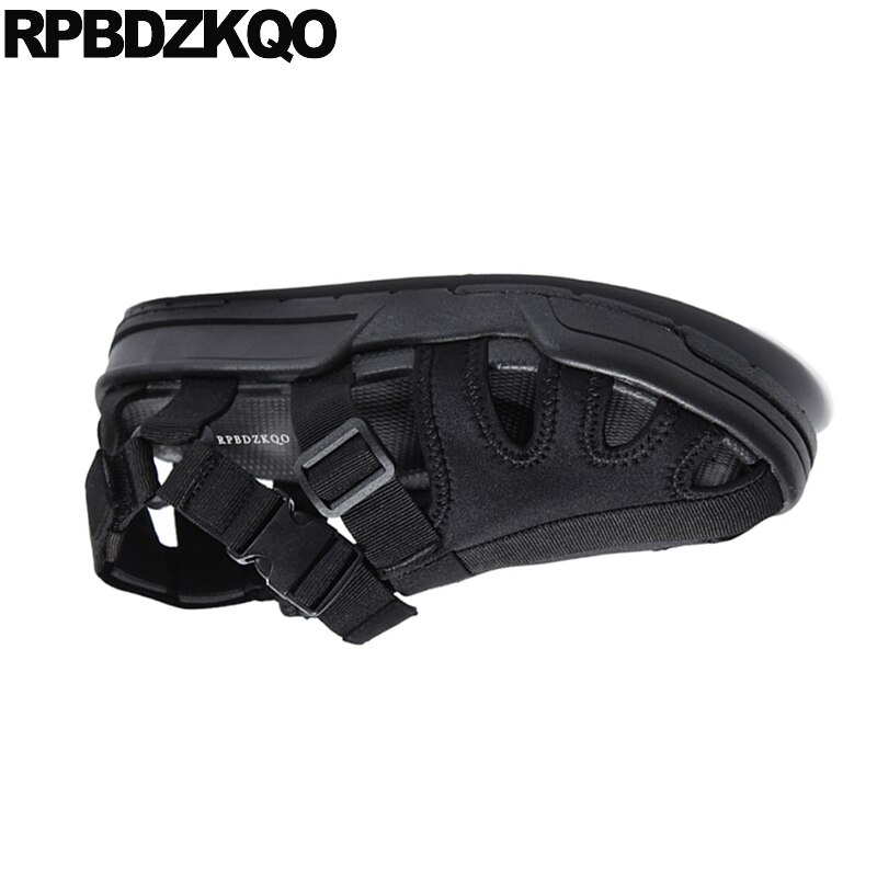 Mannen Gladiator Sandalen Zomer Romeinse Inheemse Sneakers Zwarte Gesloten Teen Ademend Strap Outdoor Sport Mesh Schoenen Mode Visser
