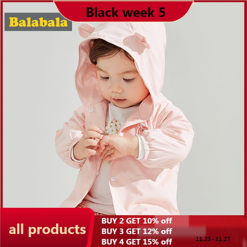 Balabala piger sød frakke baby toppe børn tøj hætte langærmet sød pige toppe frakke