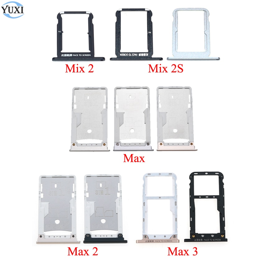 YuXi SIM Card Tray Socket Slot Holder Adapter Spare Parts For Xiaomi Mi Max 2 3 Mix 2S SIM & SIM / TF Card Tray Adapter