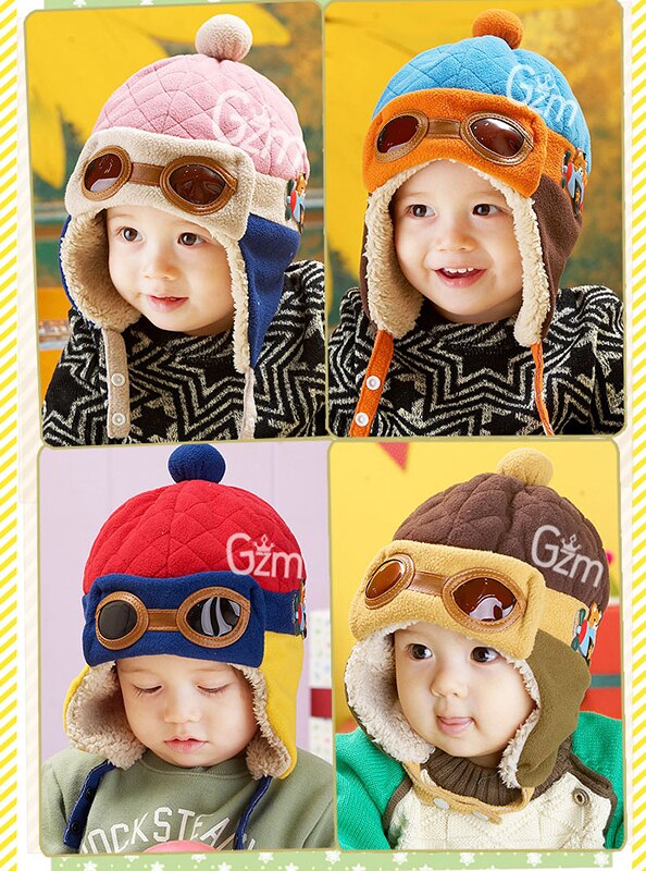¡Nueva ! Gorro de Aviador bonito grueso y bonito para niños de otoño e invierno