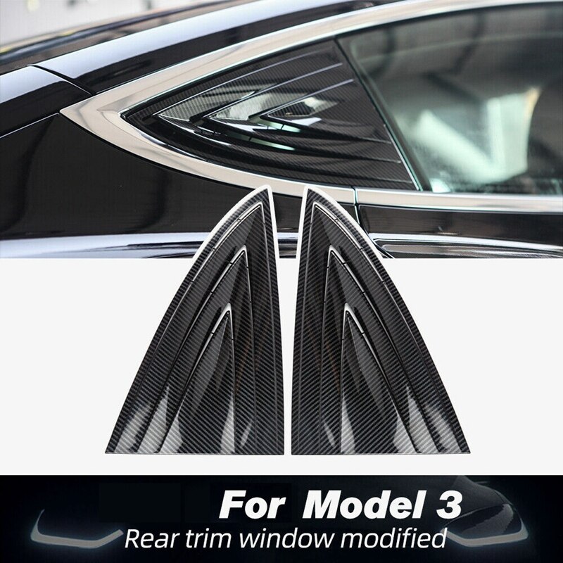 Ventana trasera de coche, persiana de Tres Esquinas, tapa de obturador, persiana de ventana, Panel de alerón para Tesla Model 3: Default Title