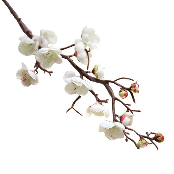 Artificial Cherry Flower Branch Simulation Plum Blossoms Flowers Flores Sakura Tree Home Table Living Room Wedding Decoration: white