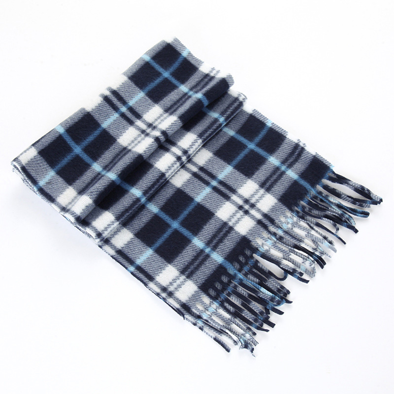 Klassisk efterår og vinter mænds og kvinders dobbeltsidet fløjl tørklæde trend model uld tørklæde plaid tørklæde hagesmæk: D005-1