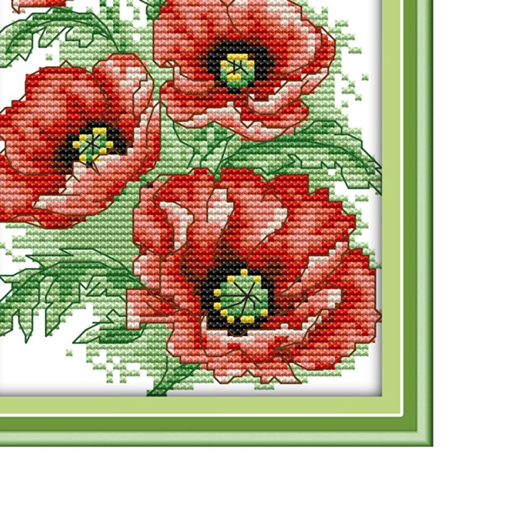 14CT Flower Cross Stitch Kit Beginner Embroidery Starter Kits 3 sizes