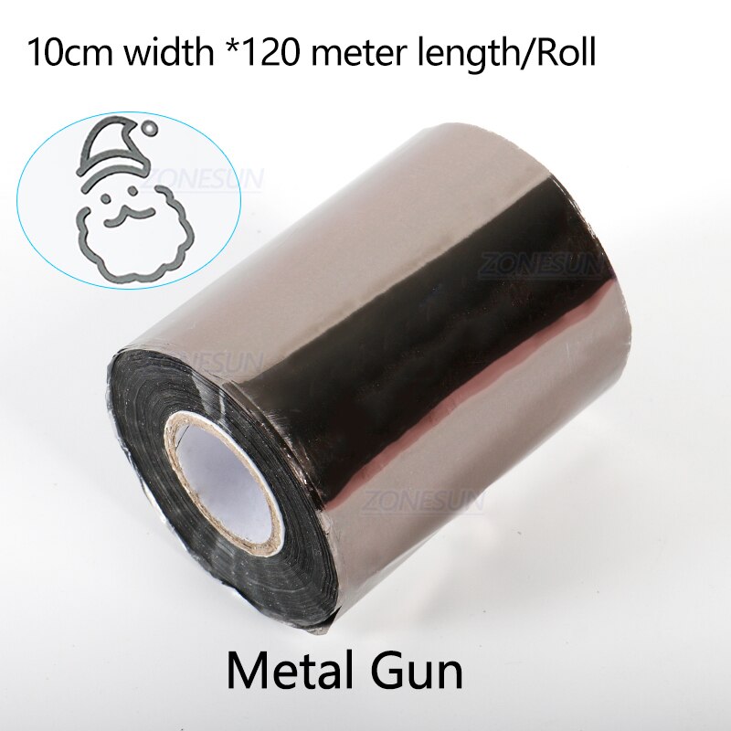ZONESUN 10cm Rollen Heißer Folie Stanzen Papier Wärme Transfer Eloxiert vergoldet Papier für Leder PU Brieftasche Heißer folie stanzen handwerk: Metall Pistole