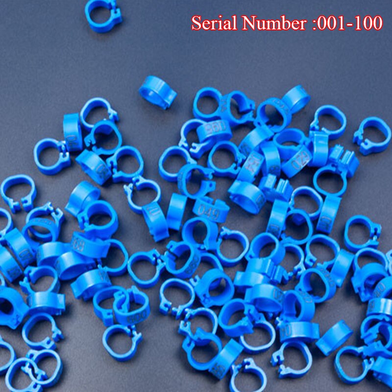 Inner Diameter 8mm Pigeon Leg Bands Poultry Dove Bird Parrot Clip Rings Band Foot Ring Pigeon Supplies Bird Appliances 100 Pcs: dark blue