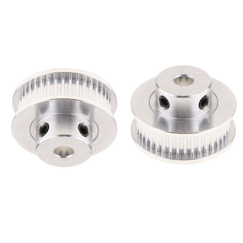 Aluminum Alloy 3D Printer GT2 Synchronous Wheel Timing Belt Pulley 5mm Bore 40 Teeth with 2mm Pitch 2PCS