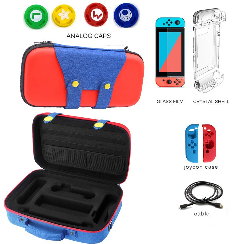 Travel Carrying Case for Nintendo Switch Protective Hard Shell Carry Bag Portable Storage for Mario Fans Console & Accessories: G