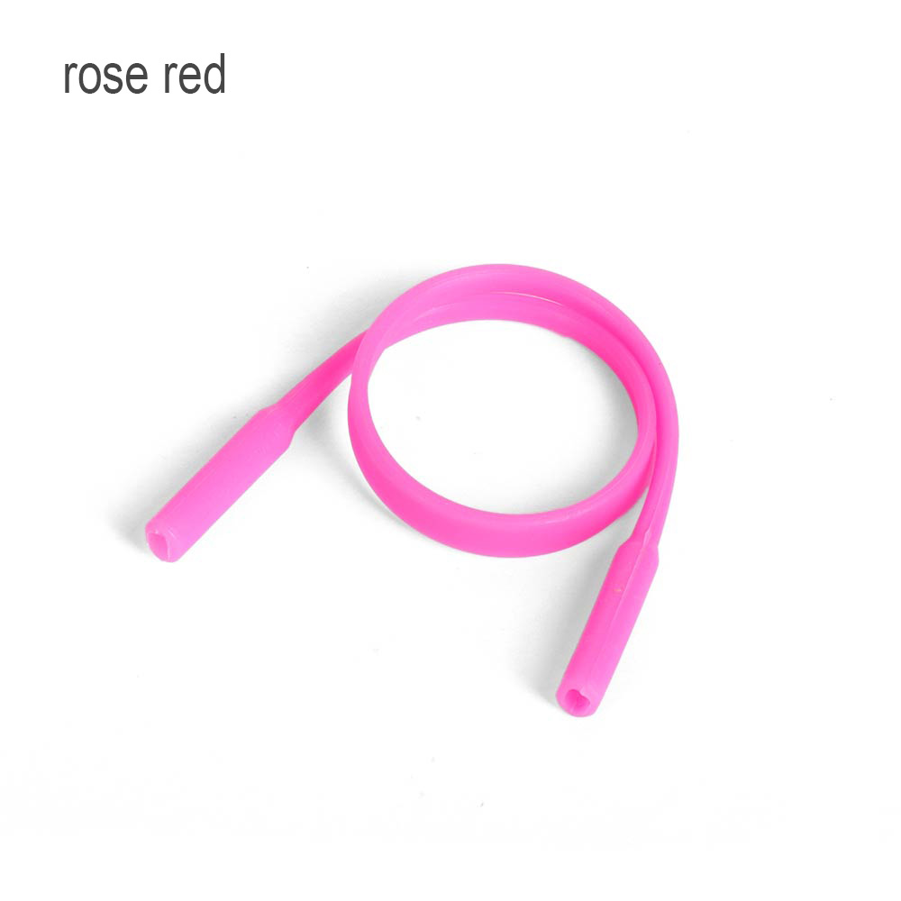 2 Stuks Verstelbare Siliconen Bril Zonnebril Ketting Brillen Bandjes Sport Band Cord Holder Elastische Anti Slip String Touwen 20Cm: rose red