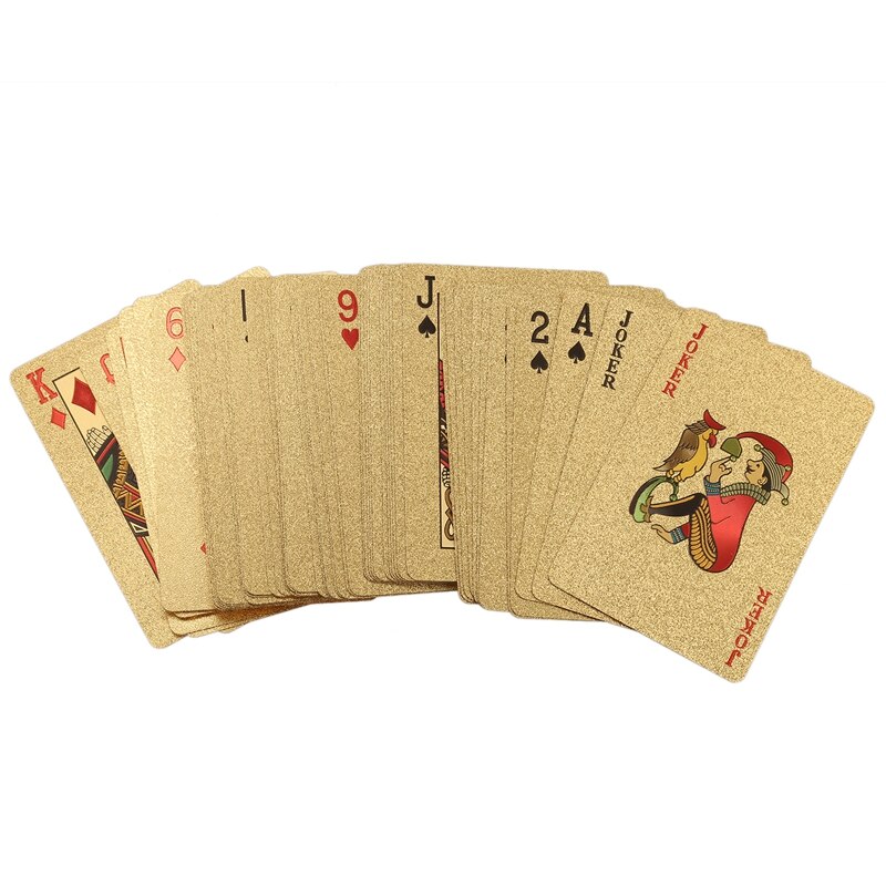 24K Gold Playing Cards Plastic Poker Game Deck Foil Pokers Pack ic Cards Waterproof Card