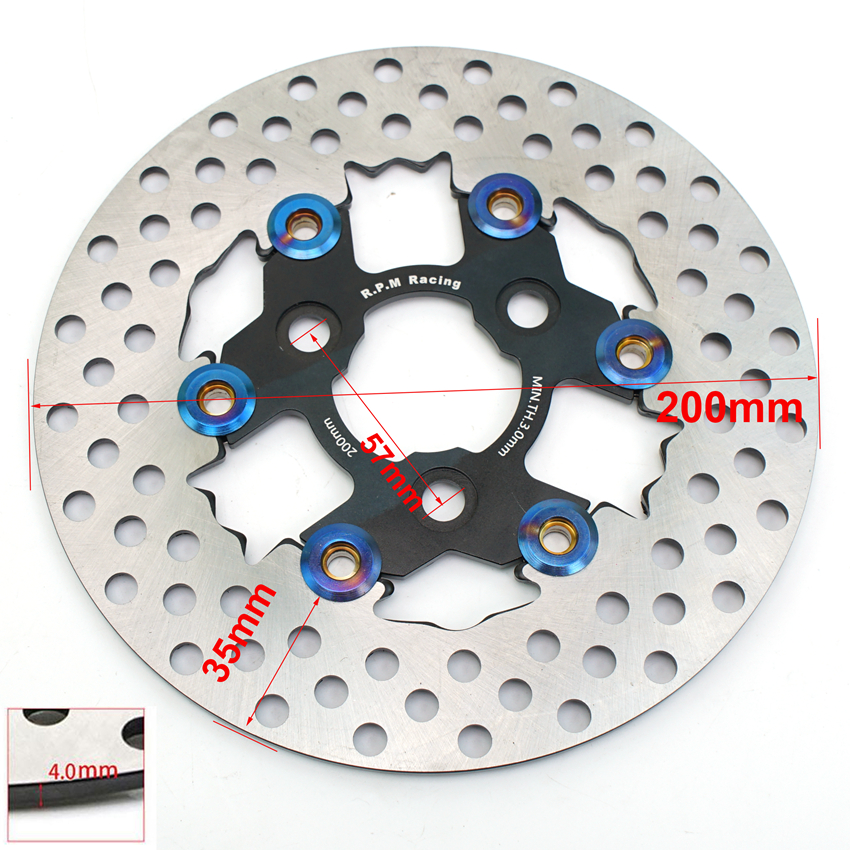 Étrier de frein à disque de moto, étrier RPM, lancement de 82mm, universel, 200mm, 220mm, Rotor flottant à disque avec support adaptateur: BLEU CIEL