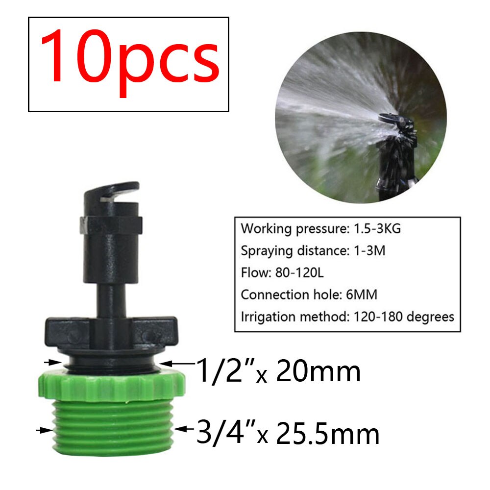Drip Irrigation Watering Sprinkler Dripper Greenhouse Garden Adjustable Mist Emitters Stake Micro Spray Rotating Nozzle