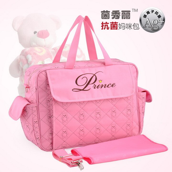 , , gran capacidad, bolsas de pañales para bebé, bolsa de pañales barata para mamá, bolso de bebé hecho por mano de obra de: Pink