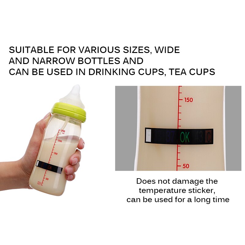 Babyvoeding Fles Sticker Temperatuur Tester Veiligheid Babyvoeding Melk Fles Temperatuur Meten Kaart Strip Papier Sticker