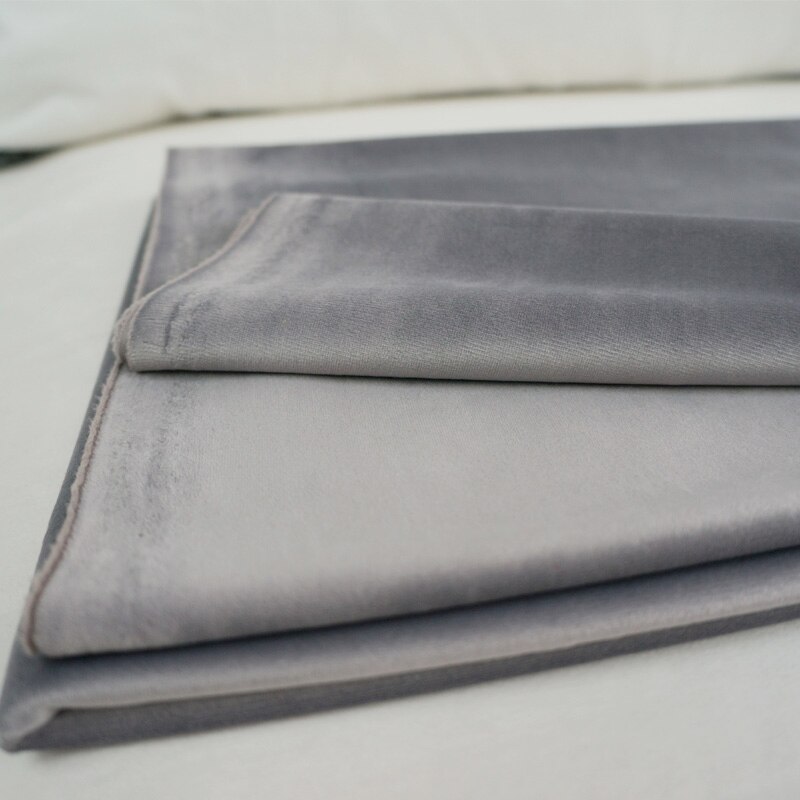 Nappe en velours de soie de 280CM de large, pour rideau de Table, coussin, coussin, rouge bleu marron vert rose violet: Medium Gray