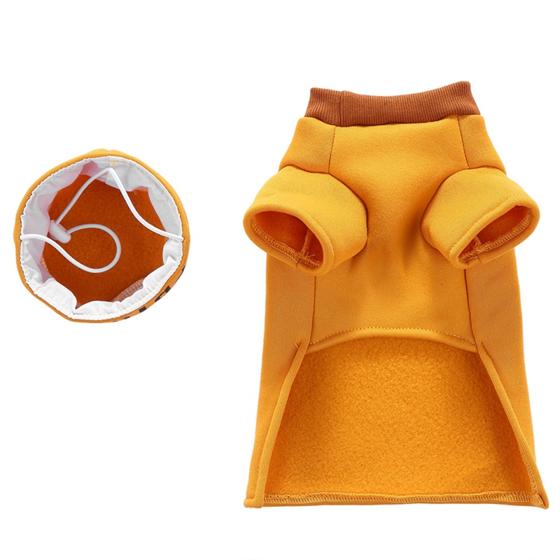 Geel Honden Huisdier Kostuum Cosplay Kostuum Warm Shirt En Hoed Set Apparel Gevangene \'s Garb