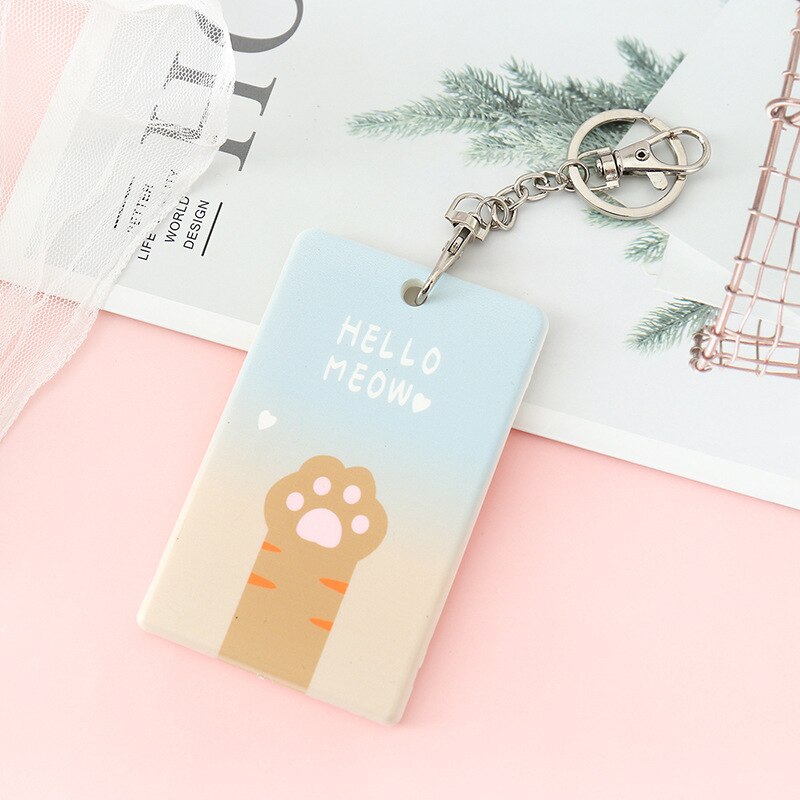 Cute Cartoon ID Bus Card Pass Holder Keyring Key Chain Case Wallet Pouch Business Credit Card Holder Identity Badge Card Cover: 11