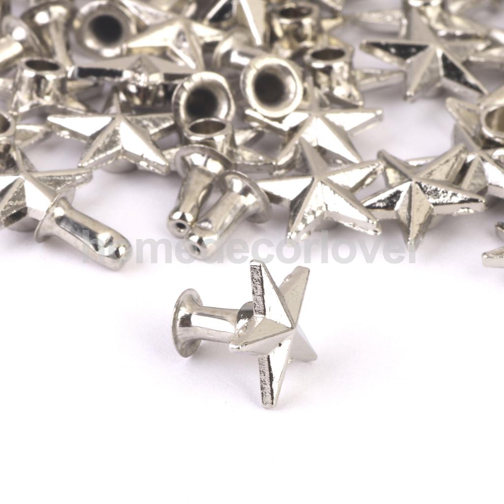 50 Stuks Silver Iron Star Studs Rivet Spikes Spots Nailhead Leathercraft Cool