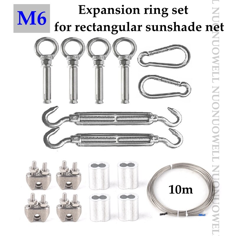 M6 M8 Stainless Steel Awning Fixing Accessories Diamond Door Buckle Spring Triangles and quadrangles Fixing Tents Sunshade Nets: 1Four Corner M6
