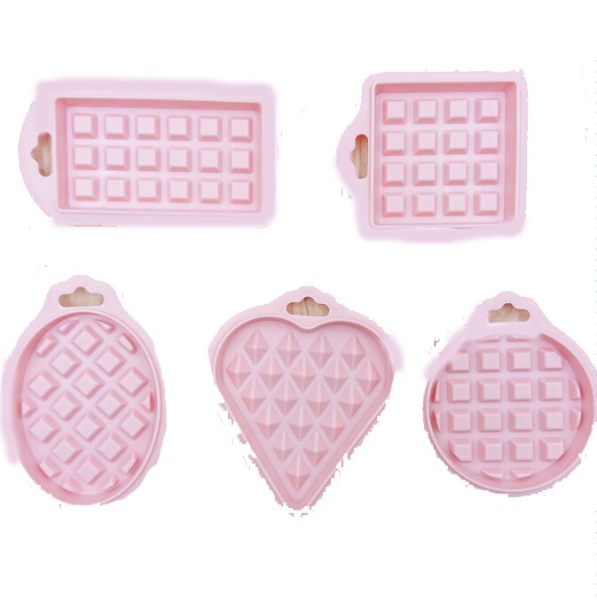 Molde de barquillo de silicona de cinco piezas, molde para hornear con protección medioambiental para el hogar: pink 5 pieces