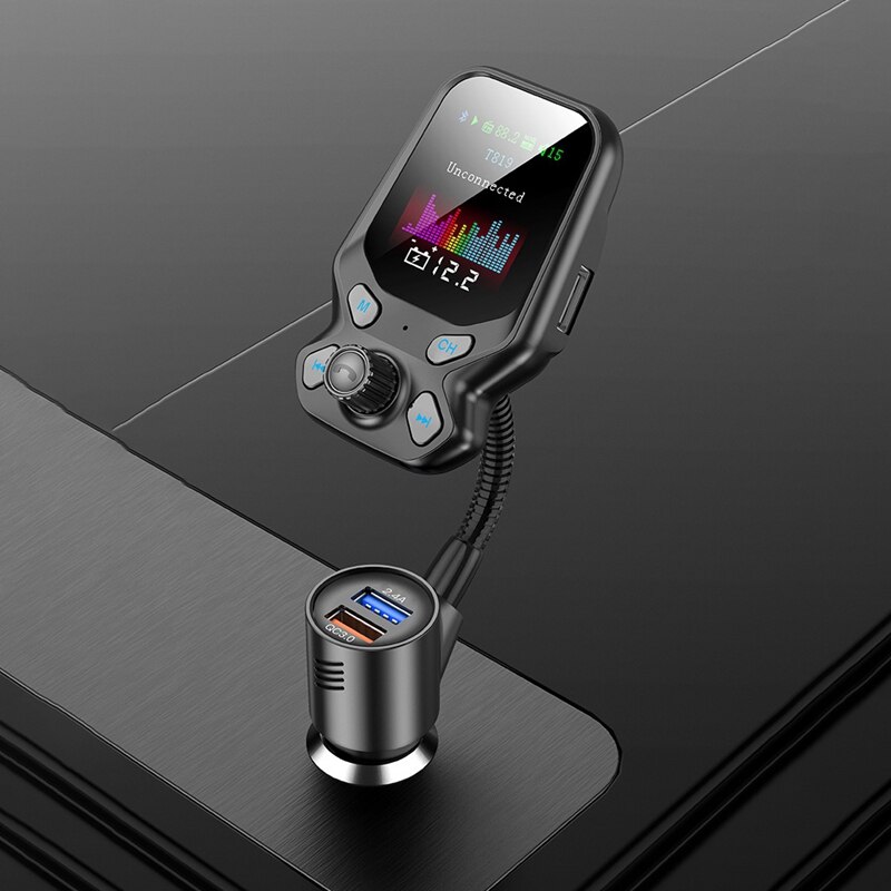 Bluetooth 5.0 Fm Transmitter Car Kit 1.77In Scherm Draadloze Fm Radio MP3 Speler Adapter Aux U Disk Tf Card Mp3