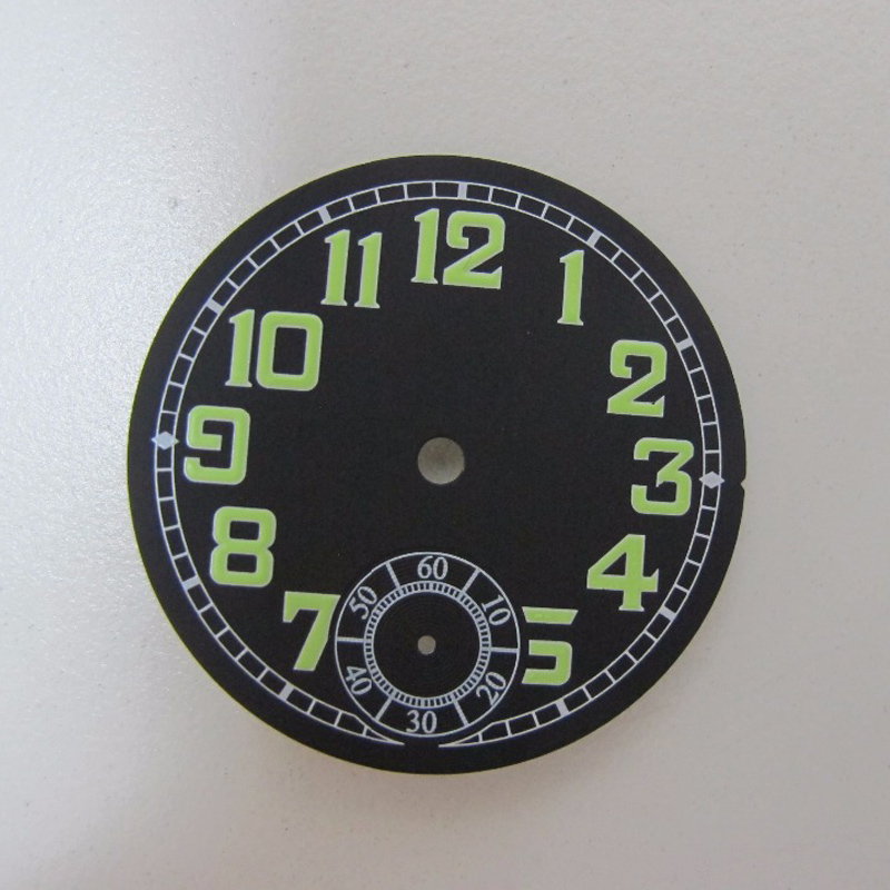 35mm schwarz zifferblatt passen Unitas und 6497 ST bewegung B-Uhr Uhr